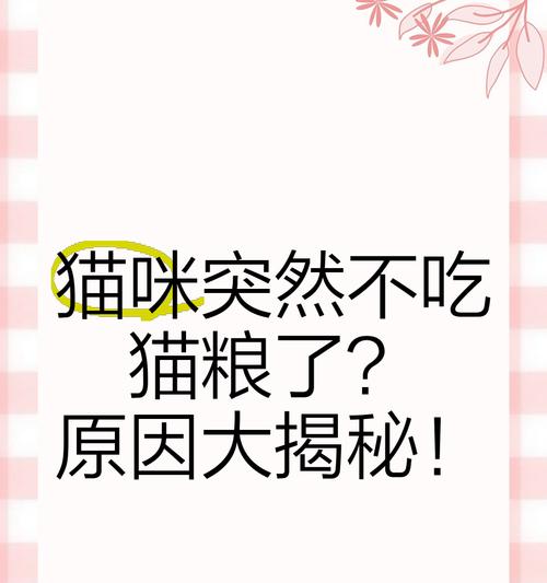 猫咪突然拒食猫粮是为什么？