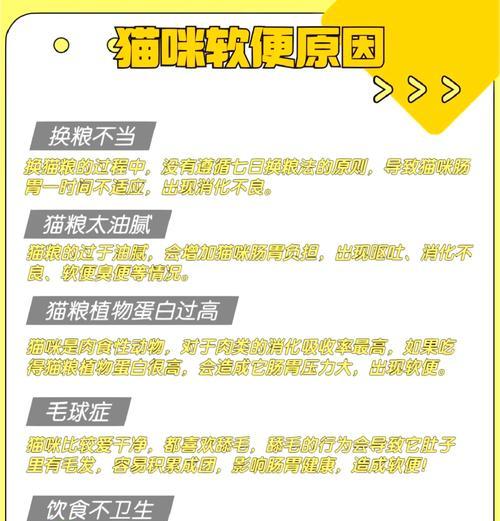 猫粮太硬会导致猫咪软便吗？原因是什么？